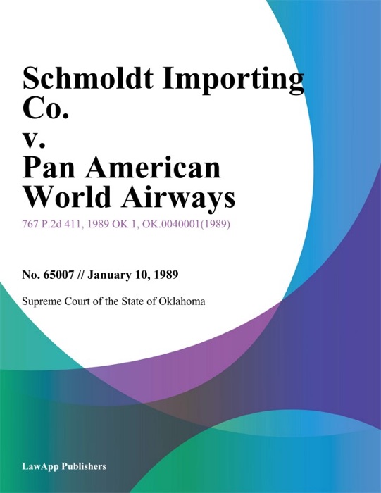 Schmoldt Importing Co. v. Pan American World Airways