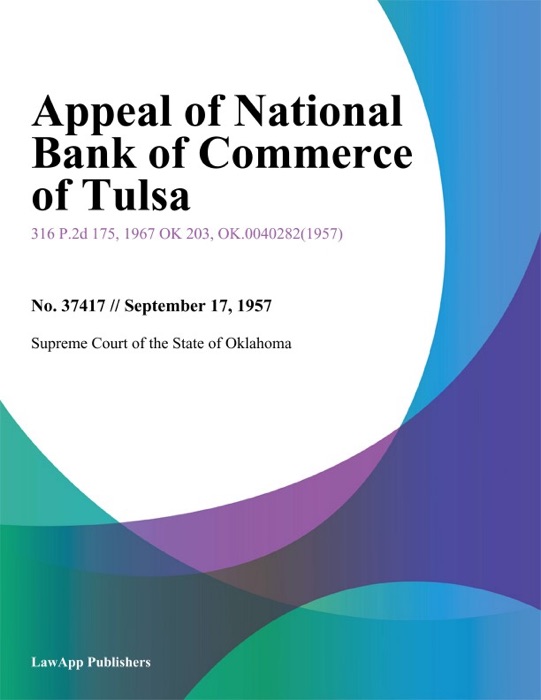 Appeal of National Bank of Commerce of Tulsa