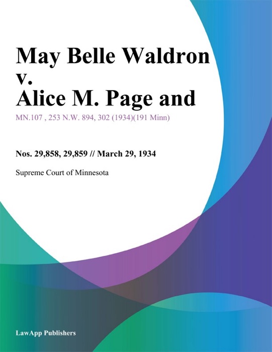 May Belle Waldron v. Alice M. Page and