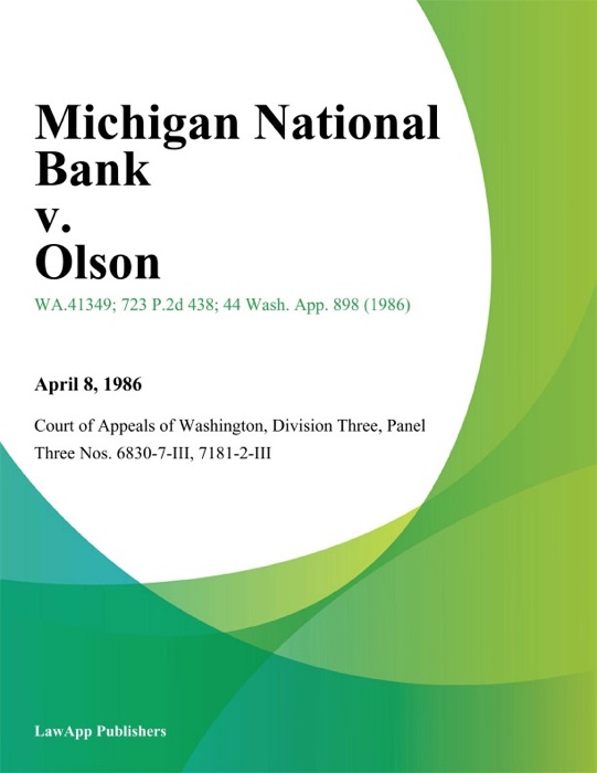 Michigan National Bank V. Olson