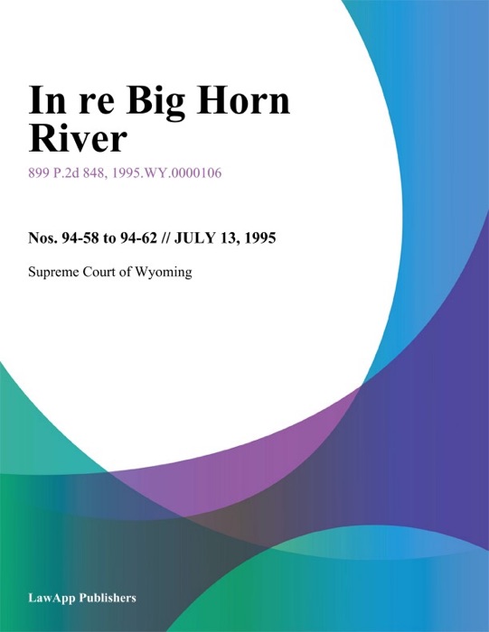 In Re Big Horn River