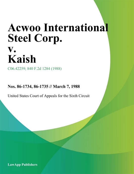 Acwoo International Steel Corp. v. Kaish