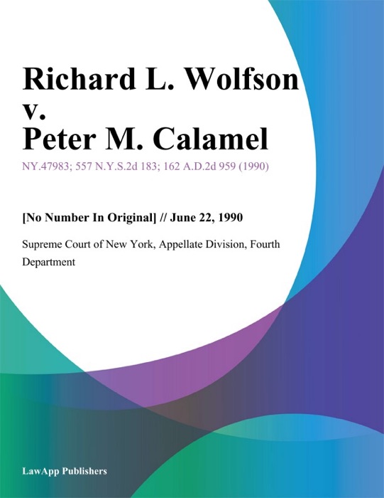 Richard L. Wolfson v. Peter M. Calamel