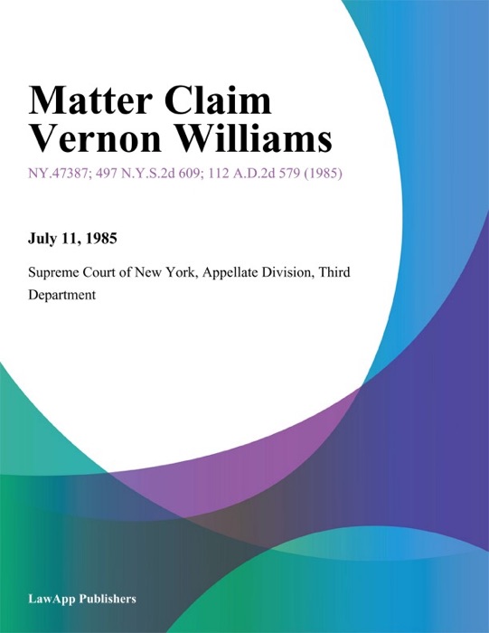 Matter Claim Vernon Williams