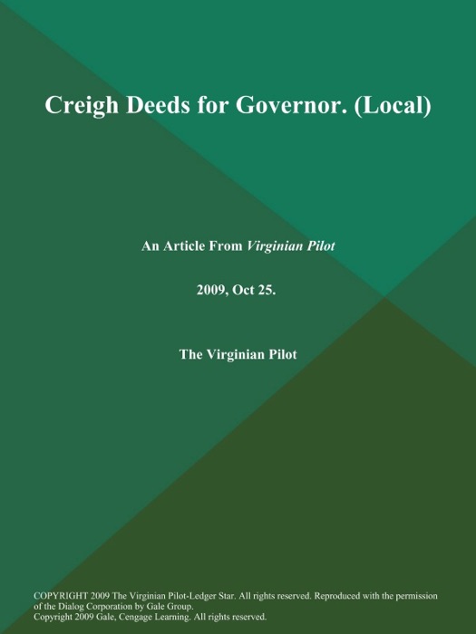 Creigh Deeds for Governor (Local)