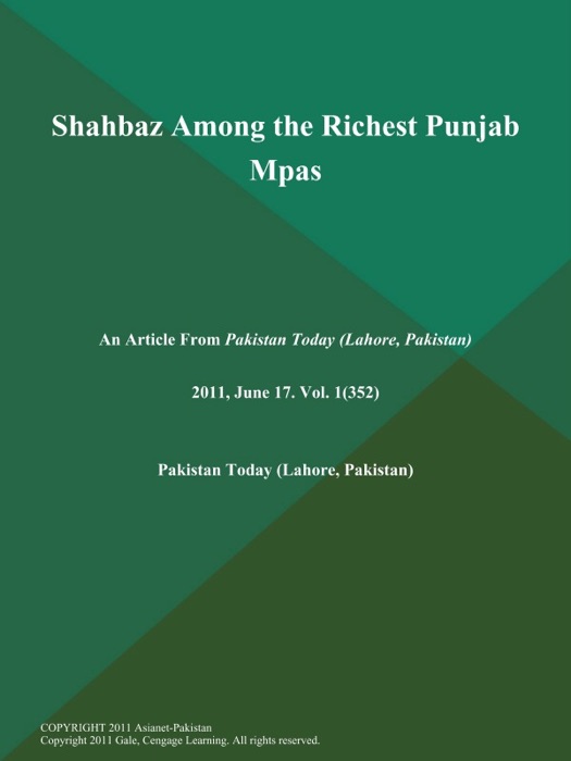 Shahbaz Among the Richest Punjab Mpas