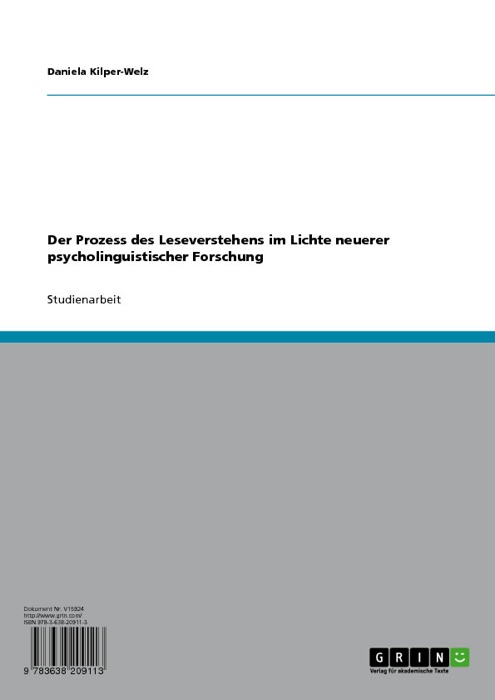 Der Prozess des Leseverstehens im Lichte neuerer psycholinguistischer Forschung