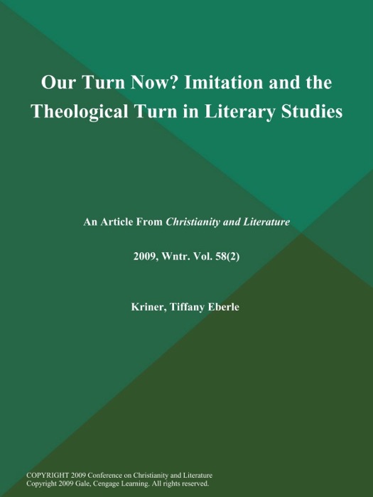 Our Turn Now? Imitation and the Theological Turn in Literary Studies