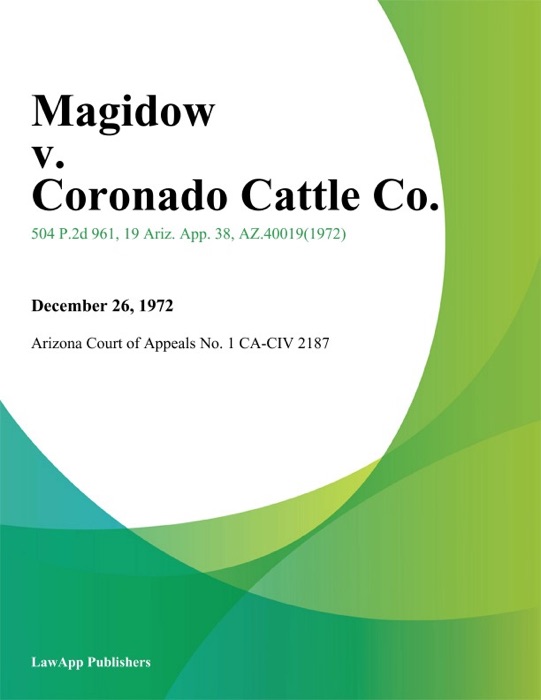 Magidow V. Coronado Cattle Co.