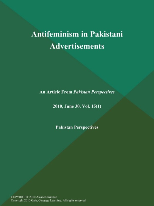 Antifeminism in Pakistani Advertisements