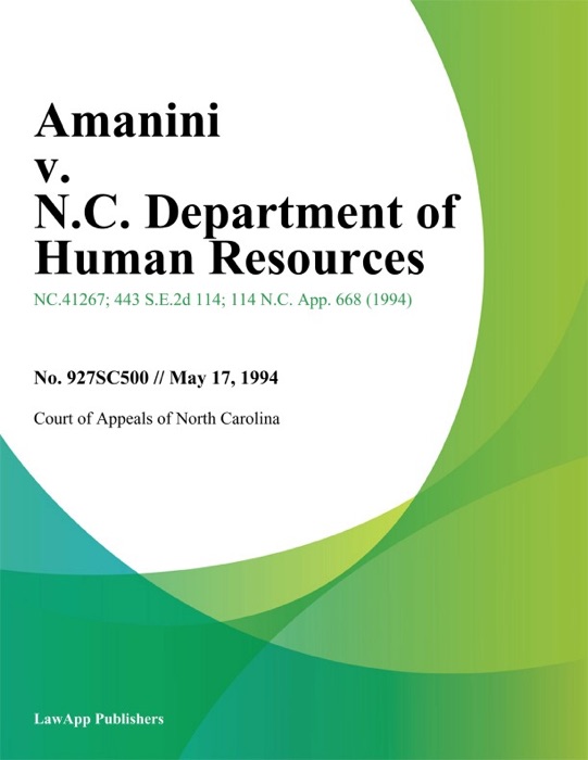 Amanini V. N.C. Department Of Human Resources