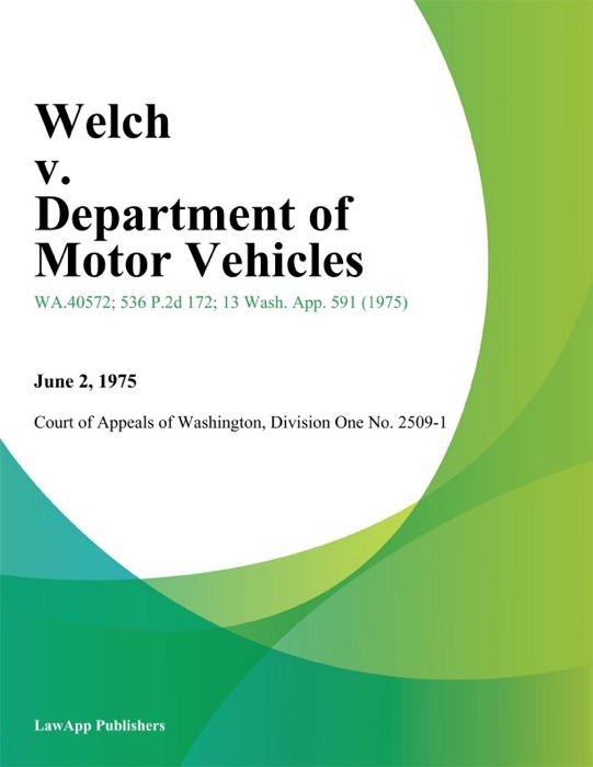Welch v. Department of Motor Vehicles