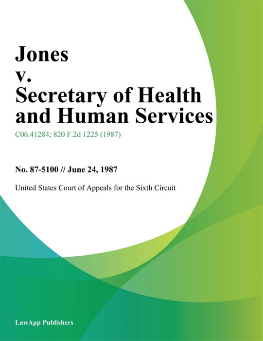 Jones v. Secretary of Health and Human Services