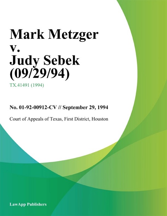 Mark Metzger v. Judy Sebek