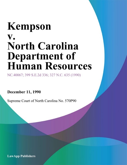Kempson v. North Carolina Department of Human Resources