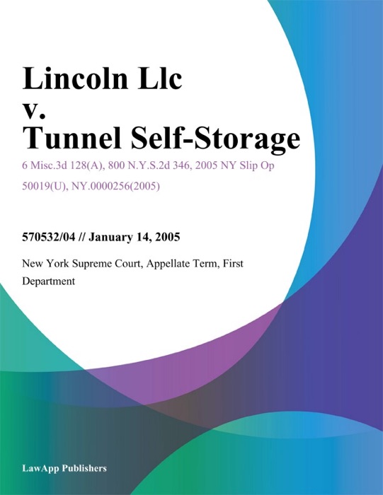 Lincoln Llc v. Tunnel Self-Storage