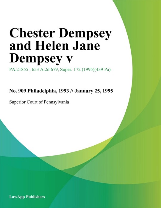 Chester Dempsey and Helen Jane Dempsey V.