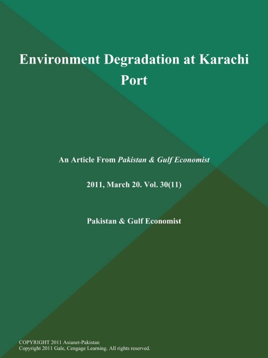 Environment Degradation at Karachi Port