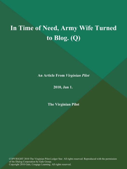 In Time of Need, Army Wife Turned to Blog (Q)