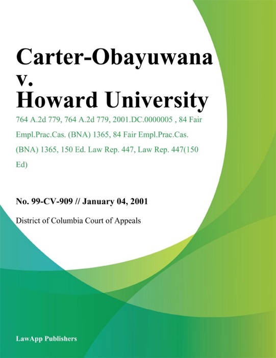 Carter-Obayuwana v. Howard University