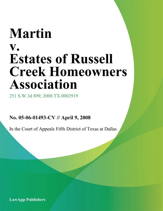 Martin v. Estates of Russell Creek Homeowners Association