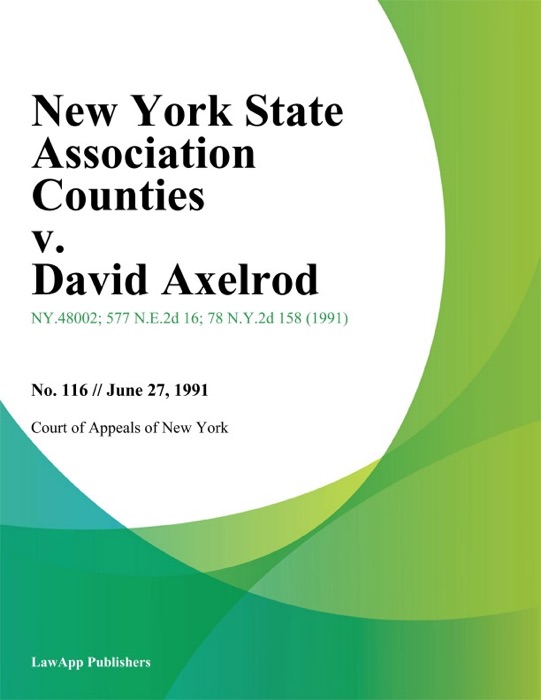 New York State Association Counties v. David Axelrod