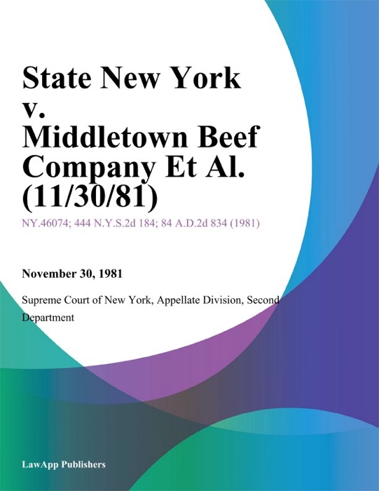 State New York v. Middletown Beef Company Et Al.