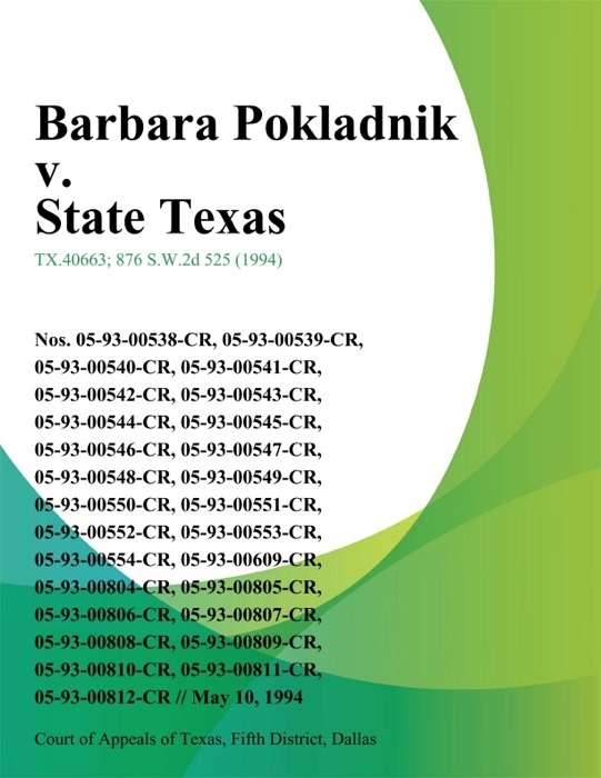 Barbara Pokladnik v. State Texas