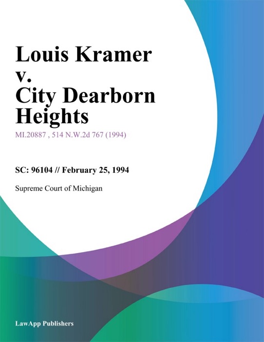 Louis Kramer v. City Dearborn Heights