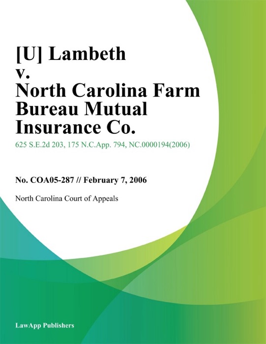 Lambeth v. North Carolina Farm Bureau Mutual Insurance Co.