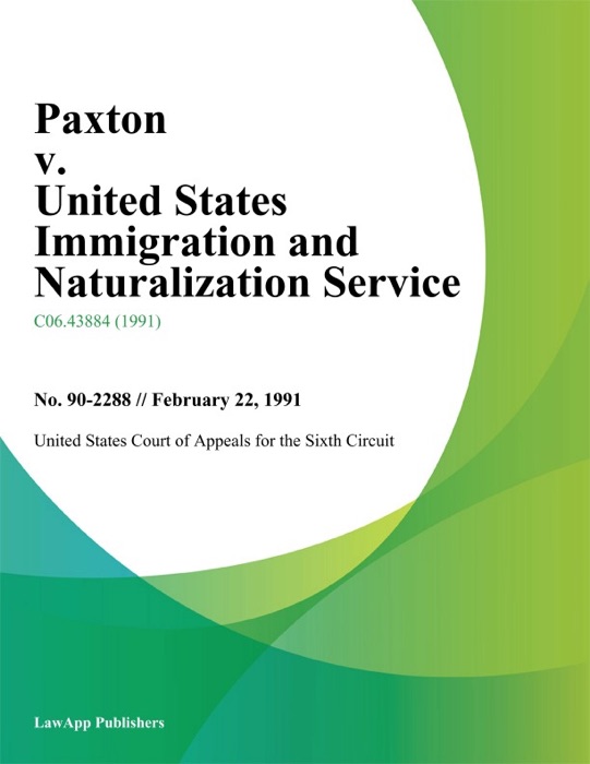 Paxton v. United States Immigration and Naturalization Service
