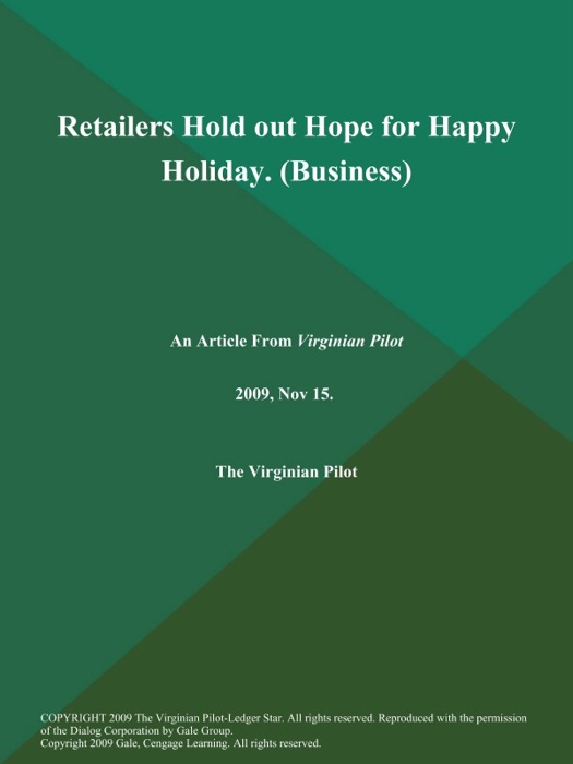 Retailers Hold out Hope for Happy Holiday (Business)