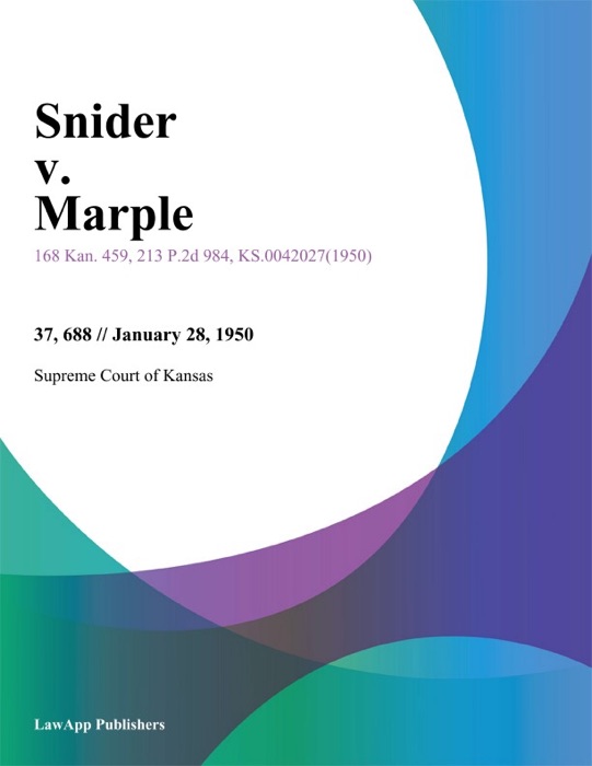 Snider v. Marple