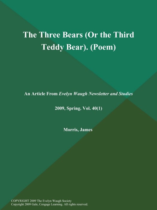 The Three Bears (Or the Third Teddy Bear) (Poem)