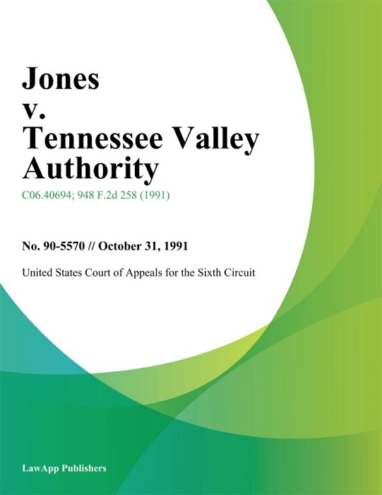Jones V. Tennessee Valley Authority