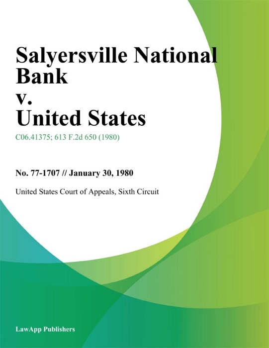 Salyersville National Bank v. United States