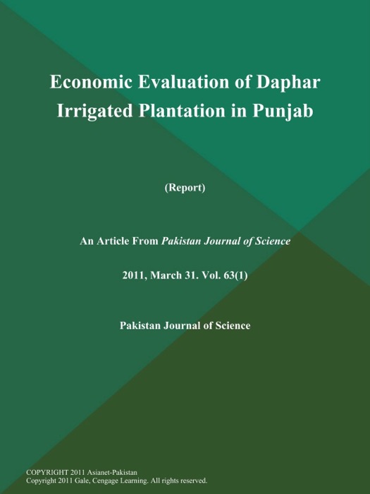 Economic Evaluation of Daphar Irrigated Plantation in Punjab (Report)