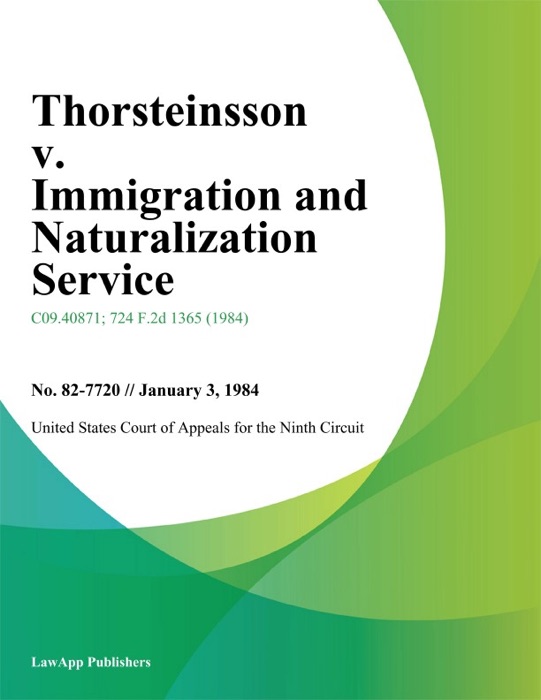 Thorsteinsson v. Immigration and Naturalization Service