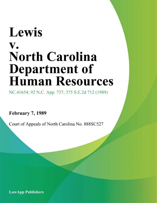 Lewis v. North Carolina Department of Human Resources