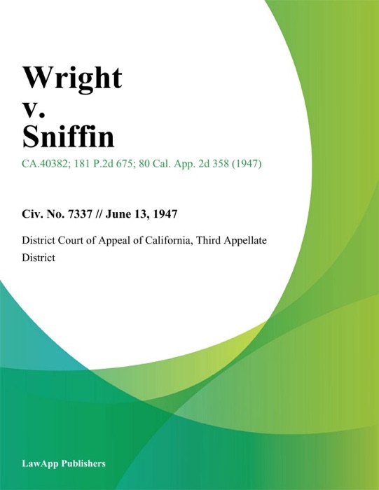 Wright V. Sniffin