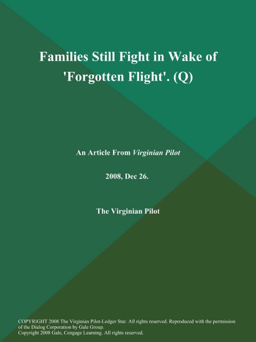 Families Still Fight in Wake of 'Forgotten Flight' (Q)