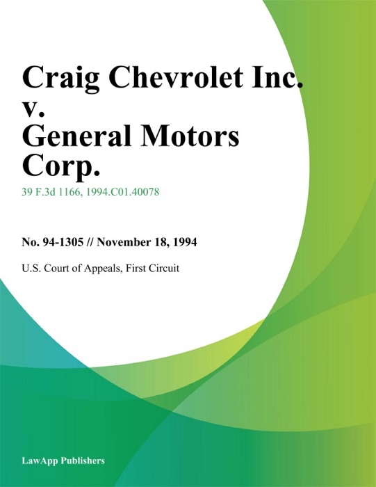 Craig Chevrolet Inc. v. General Motors Corp.
