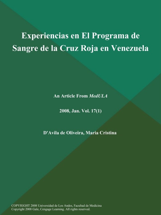 Experiencias en El Programa de Sangre de la Cruz Roja en Venezuela