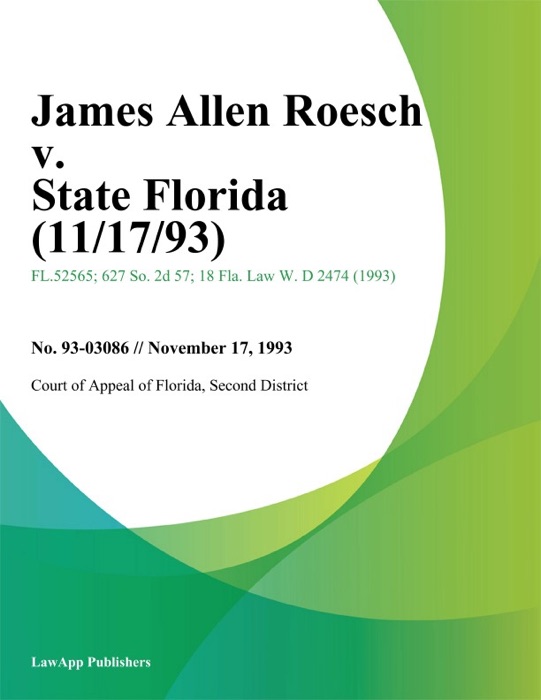 James Allen Roesch v. State Florida