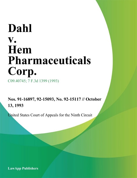 Dahl V. Hem Pharmaceuticals Corp.