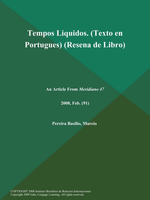 Tempos Liquidos (Texto en Portugues) (Resena de Libro)