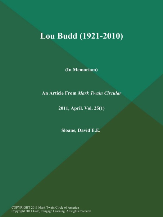 Lou Budd (1921-2010) (In Memoriam)