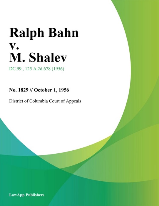 Ralph Bahn v. M. Shalev