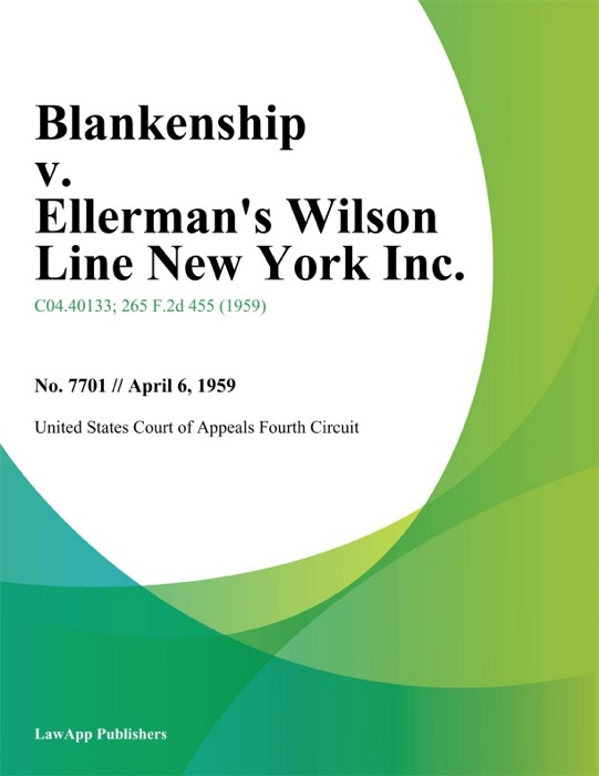 Blankenship v. Ellermans Wilson Line New York Inc.