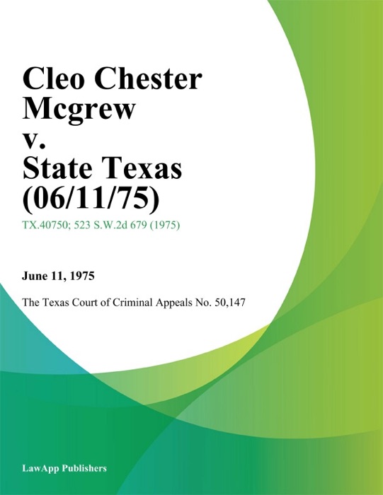 Cleo Chester Mcgrew v. State Texas